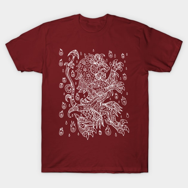 Lion Fire Mandala T-Shirt by Skymann